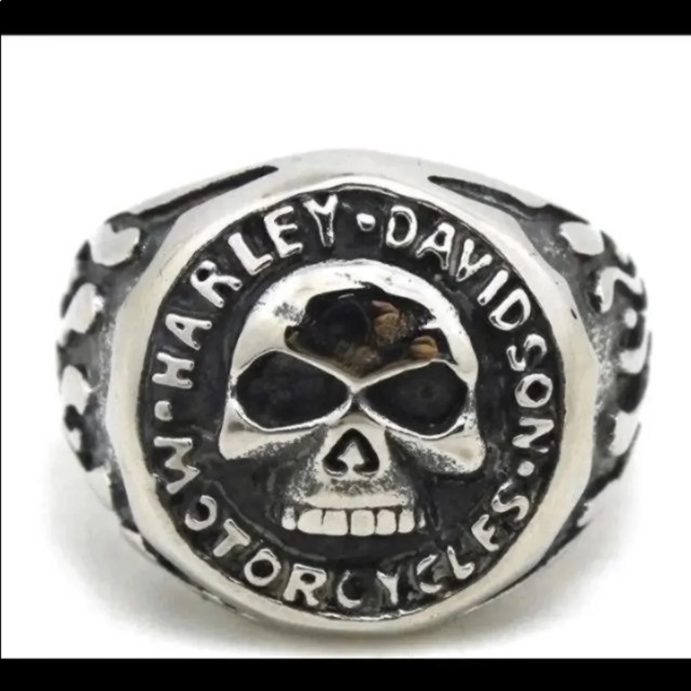 Stainless steel Harley Davidson skull ring